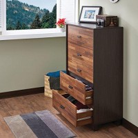 Benjara Benzara Two Toned Wooden Chest With Five Drawers, Brown,