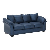 Signature Design By Ashley Darcy Casual Plush Sofa, Dark Blue