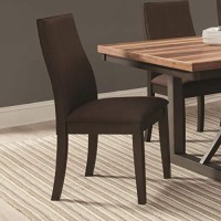 Benjara Benzara Wooden Dining Chair With Padded Seat, Set Of Two, Brown,