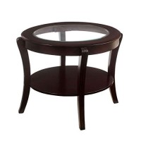 Benjara End Table Contemporary Style, Brown