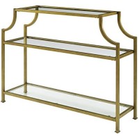 Crosley Furniture Cf1307-Gl Aimee Console Table, Gold And Glass
