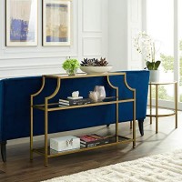 Crosley Furniture Cf1307-Gl Aimee Console Table, Gold And Glass