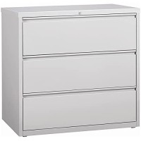 Hirsh 42-In Wide Hl8000 Series Metal 3 Drawer Lateral File Cabinet Light Gray