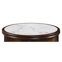 Convenience Concepts American Heritage Baldwin End Table With Drawer, White Marble / Espresso