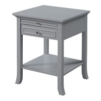 Convenience Concepts Logan 1 Drawer End Pull-Out Shelf Table Gray