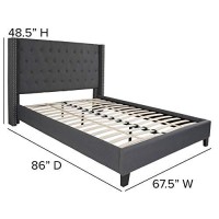 Flash Furniture Riverdale Queen Size Tufted Upholstered Platform Bed In Dark Gray Fabric