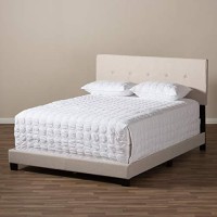 Baxton Studio Hampton Modern And Contemporary Light Beige Fabric Upholstered King Size Bed
