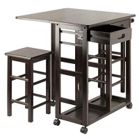 Winsome Suzanne 3-Pc Set Space Saver Kitchen, Coffee Finish, 29.61X29.13X32.76