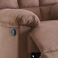 Benjara Plush Cushioned Recliner With Tufted Back And Roll Arms, Brown