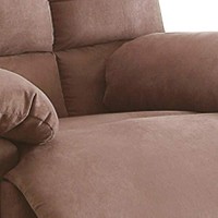 Benjara Plush Cushioned Recliner With Tufted Back And Roll Arms, Brown