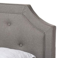 Baxton Studio Willis Tufted Queen Low Profile Bed In Light Gray