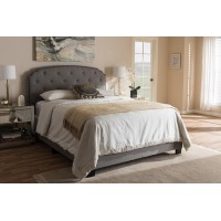 Baxton Studio Lexi Modern And Contemporary Light Grey Fabric Upholstered Queen Size Bed