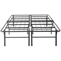 Best Price Mattress 18 Inch Metal Platform Beds W Heavy Duty Steel Slat Mattress Foundation (No Box Spring Needed), Black