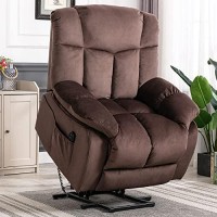 Canmov Power Lift Electric Recliner Chair For Elderly- Heavy Duty And Safety Motion Reclining Mechanism-Antiskid Fabric Sofa For Living Room, Chocolate
