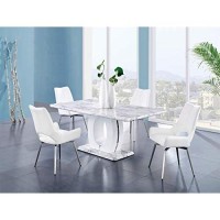 Global Furniture Usa Global Furniture Faux Marble Pedestal Base Dining Table, Br
