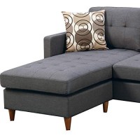 Benjara Polyfiber Sectional Sofa With Pillows, Gray