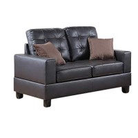 Benjara Benzara Gracious Sofa With Loveseat And Cushions, Dark Brown