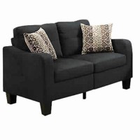 Benjara Benzara Polyfiber Sofa With Loveseat And Cushions, Gray,