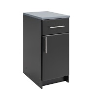 Prepac Elite Single Door Base Storage Cabinet With Drawer, 16 W X 36 H X 24 D, Black