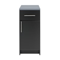 Prepac Elite Single Door Base Storage Cabinet With Drawer, 16 W X 36 H X 24 D, Black