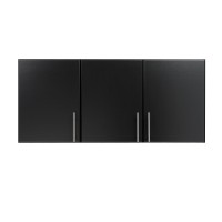 Prepac Elite 3 Door Wall Mounted Storage Cabinet, 54 W X 24 H X 12 D, Black