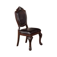 Benjara Rubber Wood Dining Chair, Set Of 2, Brown