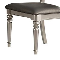 Benjara Benzara Rubber Wood Dining Chair, Set Of 2, Gray,