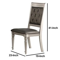 Benjara Benzara Rubber Wood Dining Chair, Set Of 2, Gray,
