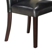 Benjara Leatherette Dining Chair, Set Of 2, Black