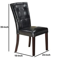 Benjara Leatherette Dining Chair, Set Of 2, Black