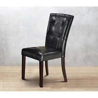 Benjara Leatherette Dining Chair, Set Of 2, Black