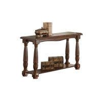 Benzara Wooden Console Table With Bottom Shelf Brown