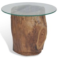Vidaxl Coffee Table Teak Glass 19.7X15.7