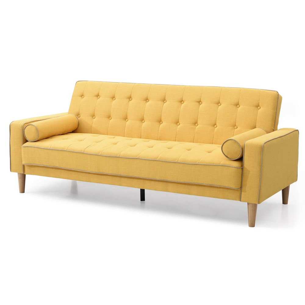 Glory Furniture Andrews Twill Fabric Sleeper Sofa In Yellow