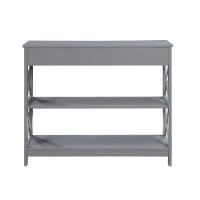 Convenience Concepts Oxford 1-Drawer Console Table 39.5 - Sofa Table With Storage Shelf, Transitional Entryway Hall Table For Living Room, Kitchen, Bedroom, Gray