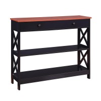 Convenience Concepts Oxford 1 Drawer Console Table Cherry Black