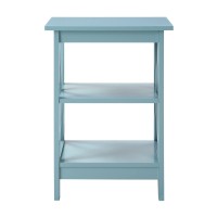 Convenience Concepts Oxford End Table With Shelves, Sea Foam Blue