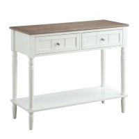 Convenience Concepts French Country Two Drawer Hall Table Driftwood White