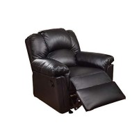 Benjara Leatherette Recliner, Black