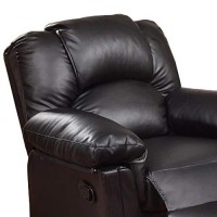 Benjara Leatherette Recliner, Black