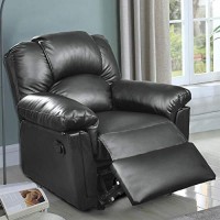 Benjara Leatherette Recliner, Black