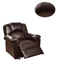 Benjara , Brown Bonded Leather Recliner