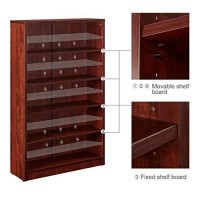 Wood Bookcase 5-Shelf Freestanding Display Wooden Bookshelf For Home Office School (116 D*33 W*598 H,Cherry)
