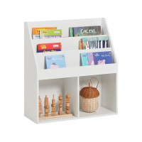 Haotian Kmb01-W, White Children Kids Bookcase Book Shelf Storage Display Rack Organizer Holder