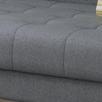 Gdfstudio Christopher Knight Home Aidan Mid Century Modern Tufted Fabric Sofa, Gray