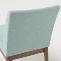 Christopher Knight Home Kwame Fabric / Walnut Finish Dining Chairs, 2-Pcs Set, Mint