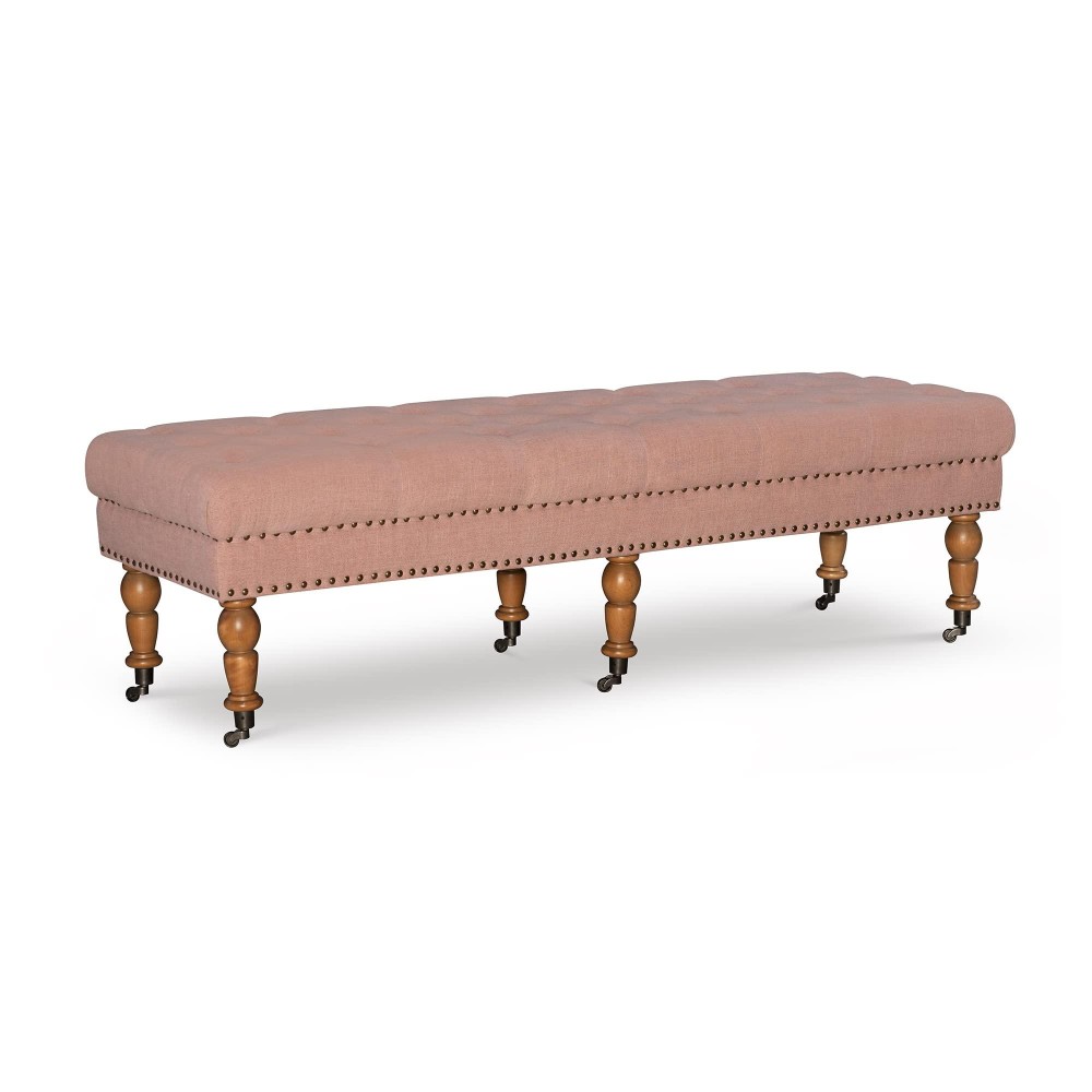 Linon Hattie Washed Bench, Pink