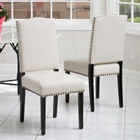 Christopher Knight Home Brunello Fabric Dining Chairs, 2-Pcs Set, Off-White