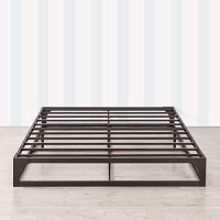 Mellow 9 Inch Metal Platform Bed Frame With Heavy Duty Steel Slat Mattress Foundation (No Box Spring Needed), Full, Black