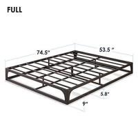 Mellow 9 Inch Metal Platform Bed Frame With Heavy Duty Steel Slat Mattress Foundation (No Box Spring Needed), Full, Black